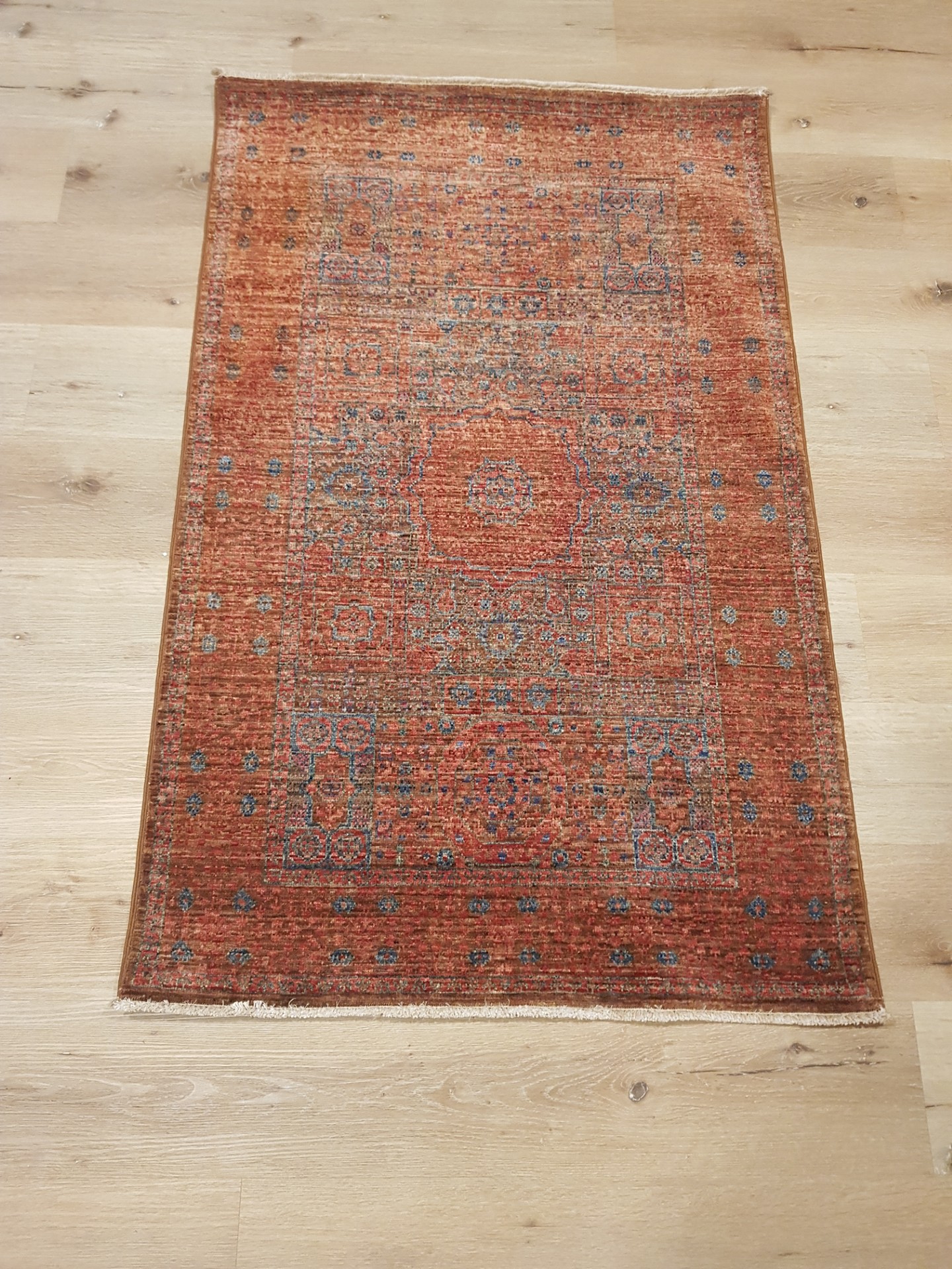Běhoun oranžovo-šedý vintage 90x120cm