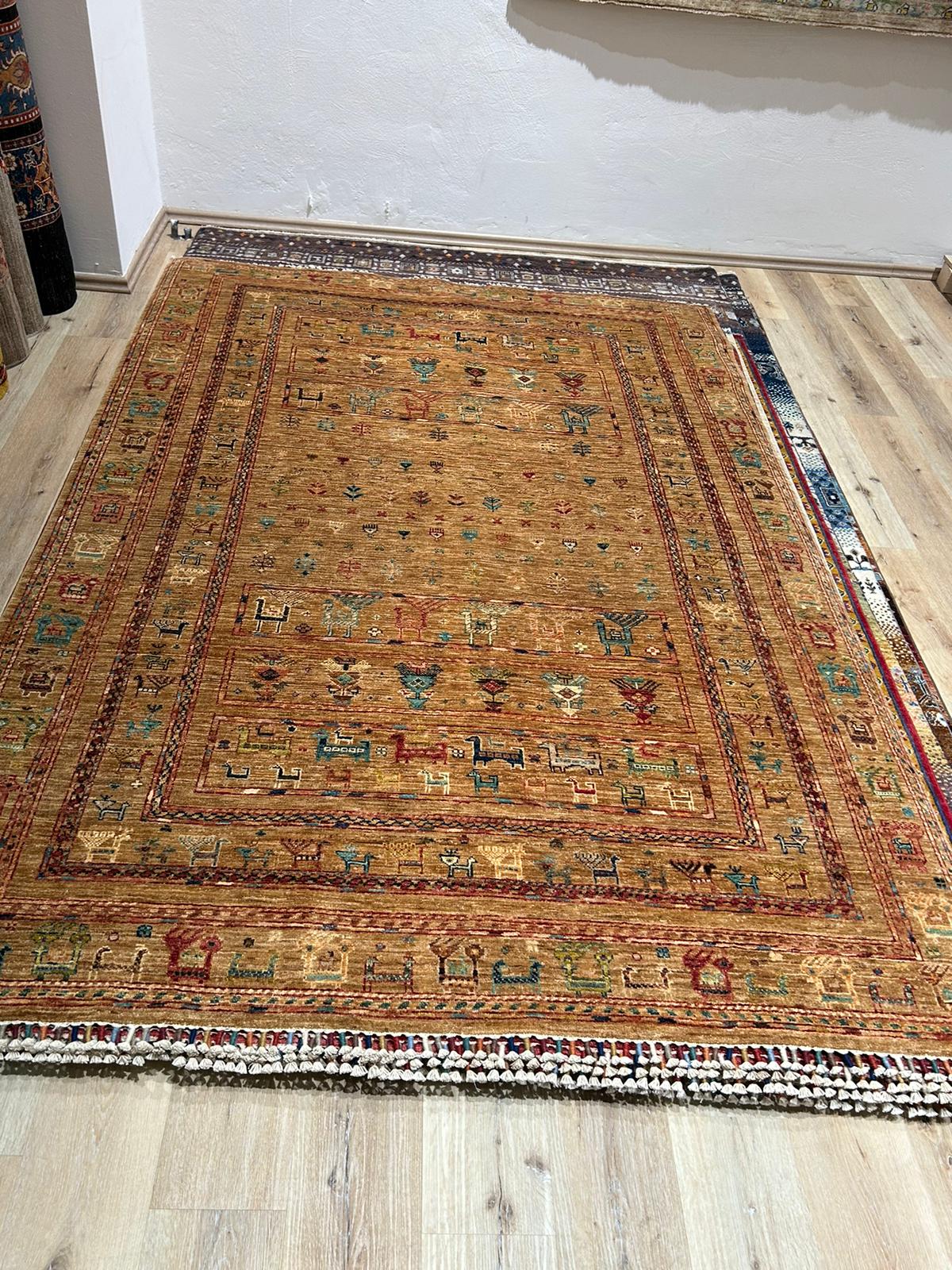 Koberec orientální vlněný okrový 170x260cm