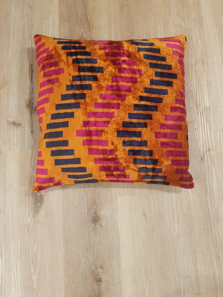 Hedvábný barevný povlak na polštář oranžový 45x45cm