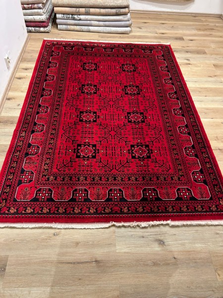 Koberec červený vlněný se vzorem 200x300cm