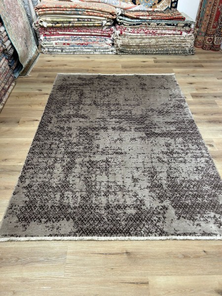 Koberec modro-šedý vlněný vintage 160x270cm