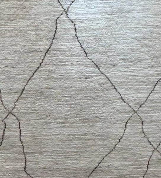 Vlněný koberec smetanový geometrický 160x230cm
